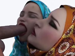 Muslim milf and teen blowjob
